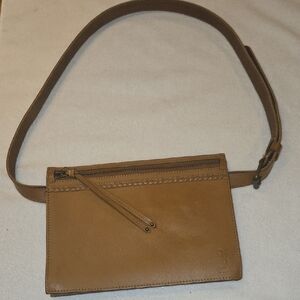 ​​Frye Leather Braid Zip Belt Bag - Cognac - Convertible 3-in-1!